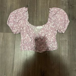 pink tillys/elodie floral tie top